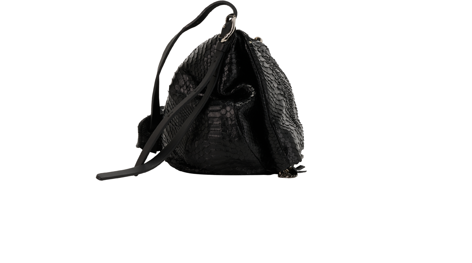 Oversized Satchel, &pound;250, Handbags, Black, Leather, Side view